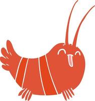 flat color style cartoon crayfish vector