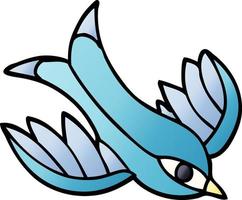 cartoon doodle swallow tattoo vector