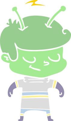 friendly flat color style cartoon spaceman
