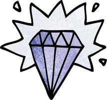 cartoon doodle tattoo diamond vector