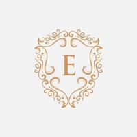 Letter E Shield Patter Luxury Monogram Logo vector