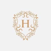 Letter H Shield Ornament Heraldry Logo vector