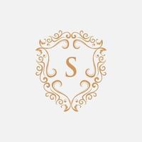 Letter S Shield Ornament Logo vector
