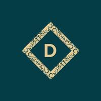 Letter D Square Ornate Luxury Logo vector