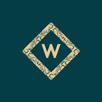 Letter W Frame Luxury Monogram Creative Logo vector