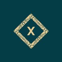 Letter X Frame Luxury Ornament Monogram Logo vector