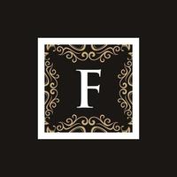 Letter F Frame Luxury Monogram Logo vector