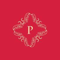 Letter P Luxury Ornament Monogram Logo vector