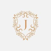 Letter J Shield Luxury Monogram Logo vector