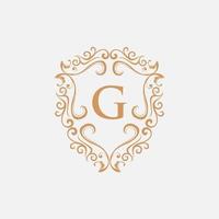 Letter G Ornament Shield Luxury Logo vector