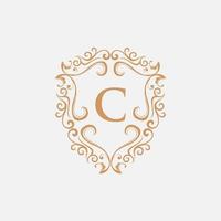 Letter C Shield Ornament Luxury Logo vector