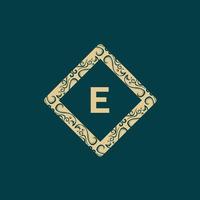 Letter E Square Frame Monogram Luxury Logo vector