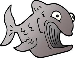 funny cartoon doodle fish vector