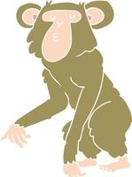 flat color style cartoon chimpanzee vector