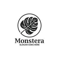 Monstera logo design vector. Monstera leaf logo vector