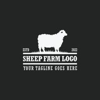 Sheep farm logo vector. Cattle farm logo vector