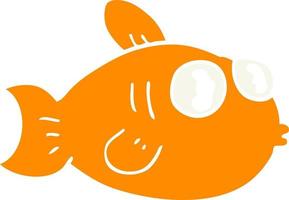 flat color style cartoon fish vector