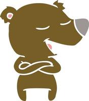 flat color style cartoon bear vector