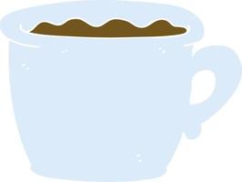 flat color illustration of a cartoon old coffee cup vector