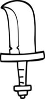 line drawing cartoon old dagger vector