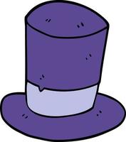 sombrero de copa de garabato de dibujos animados vector