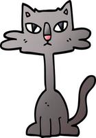 cartoon doodle funny cat vector