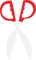 flat color illustration of a cartoon pair of scissors vector