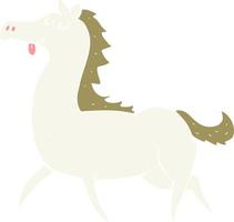ilustración de color plano de un caballo de dibujos animados vector