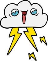 cartoon doodle of thunder cloud vector
