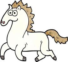 cartoon doodle running horse vector