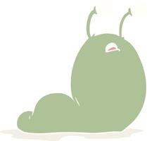 flat color style cartoon slug vector