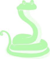 serpiente de dibujos animados de estilo de color plano vector