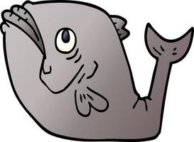 funny cartoon doodle fish vector