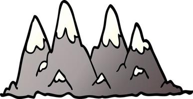 cartoon doodle mountain range vector