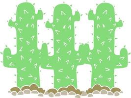 flat color illustration of a cartoon cactus vector