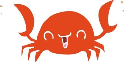 flat color style cartoon crab vector