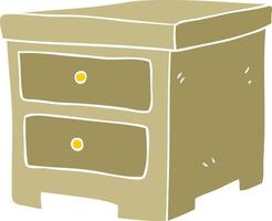 flat color illustration of a cartoon chest of drawers vector