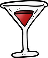 cartoon doodle red cocktail vector