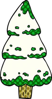 cartoon doodle pine trees
