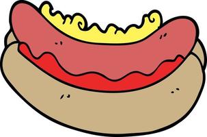 cartoon doodle hotdog in a bun vector