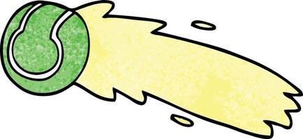 cartoon doodle flying tennis ball vector