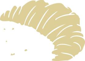 flat color style cartoon croissant vector