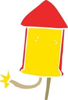 cartoon doodle firework