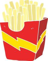 flat color illustration of a cartoon french fries vector