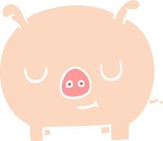 cartoon doodle happy pig vector