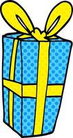 cartoon doodle wrapped gift vector