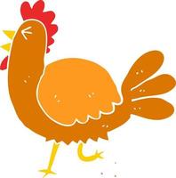 flat color style cartoon rooster vector