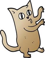 cartoon doodle dancing cat vector