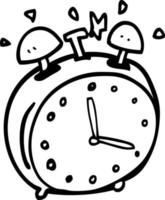 line drawing cartoon alram clock vector