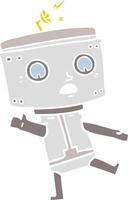 robot de dibujos animados de estilo de color plano vector